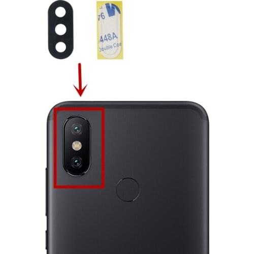 2pcs for Xiaomi Mi A2/ 6X Back Rear Camera Glass Lens Main Camera Glass Lens for Xiaomi Mi A2/ 6X Replacement Repair Part