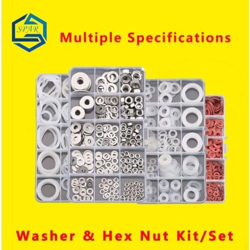 Washers and Hexagon Nut Kit Plain Washers Gasket flat Washer Hex Nut Hexagon Nuts Cap Screw Cap Flat Washer Combination set