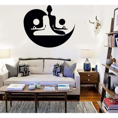 Vinyl Wall Decal Yin Yang Yoga Meditation Bedroom Home Decoration Wall Stickers Window Mural Art Relax Removable Decals S1166