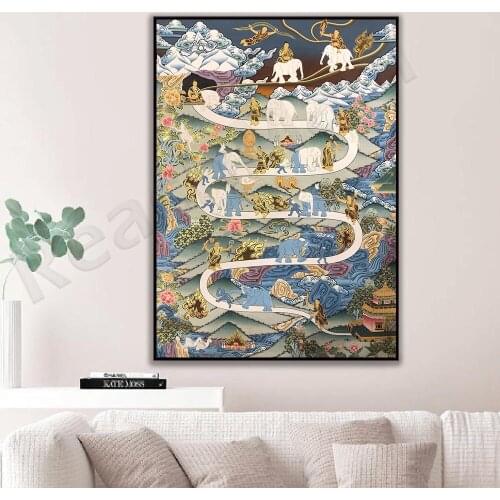 Canvas art master quality Tiandao Tang posters, Nirvana Tao Tang posters, Saint Tang paintings, Tibetan wall decoration painting