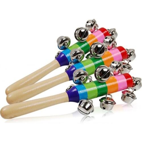 1PCS bell toy And Colorful Rainbow A Childrens Bell Baby Wooden Music Toy Unisex Separates Musical 13-24 Months 2020