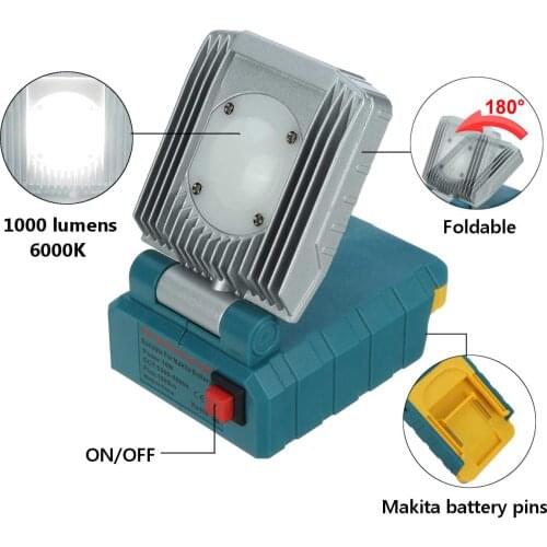 18V 1000/1600LM LED Working Light Lamp Li-ion Battery Supply for Makita Battery Power Tool Electric Tool Part Home Decoration