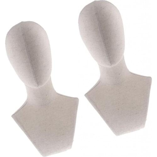 2PCS 21inch Canvas Block Head for Wig Display Making Wigs and Styling Mannequin Head for Jewelry Glasses Hairpieces Display