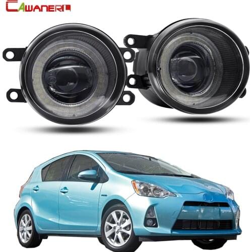 2 X Car Front Bumper Fog Light Assembly LED Angel Eye Fog Driving Lamp DRL 30W H11 12V For Toyota Prius Plus C V 2011-2015