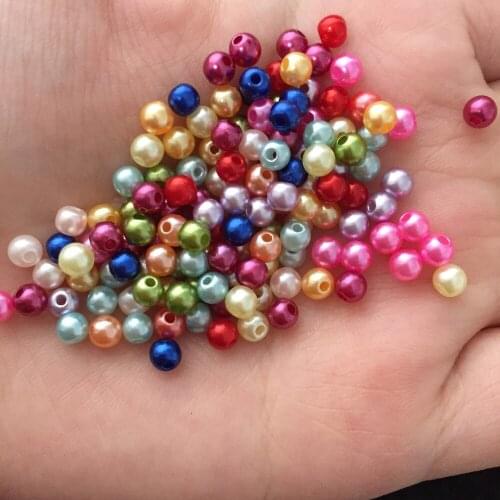 20g 4mm plastic Pearl Beads Acrylic Spacer Ball Round Beads Fit Jewelry DIY VOK4