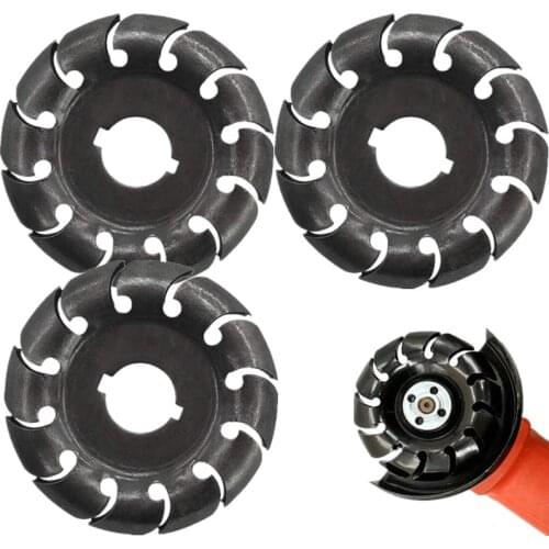 3PCS 90mm Manganese Steel Wood Carving Discs 12 Teeth Bore Grinder Shaping Discs Cutting Wheel for 125 Angle Woodworking Tool