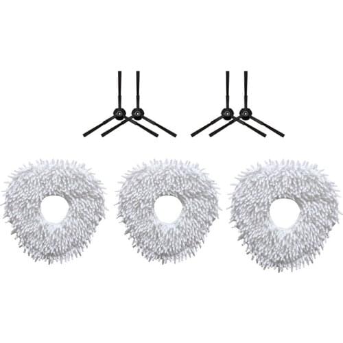 3Pcs Mop Cloth,4Pcs Side Brushes For Narwal YJCC001-1 Vacuum Cleaner Replacement Parts Accessories