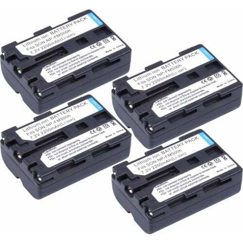 4Pcs Probty NP-FM500h NP FM500h Battery for Sony Alpha SLT A57 A58 A65 A77 A77V A99 A350 A450 A500 A550 A700 A850 A900 CLM-V55
