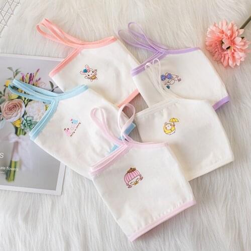 5pc/lot new arrived Free Shipping 95% cotton Vest young Girls students teenagers puberty clothes Underwear cartoon children