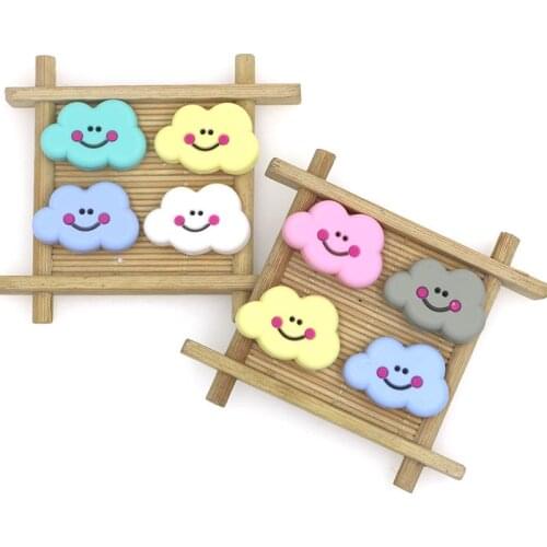 Kovict 50/100pcs Cartoon Clouds Silicone Beads DIY Pacifier Chain Bracelet Baby Teething Necklace Accessories Toys Baby Products