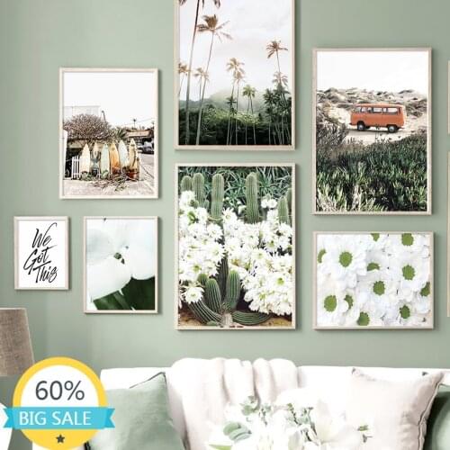 Diamond Painting Car Cactus Palm Tree Surfboard Daisy Diamond Embroidery Full Square Mosaic Cross Stitch Kits Home Decor Gift