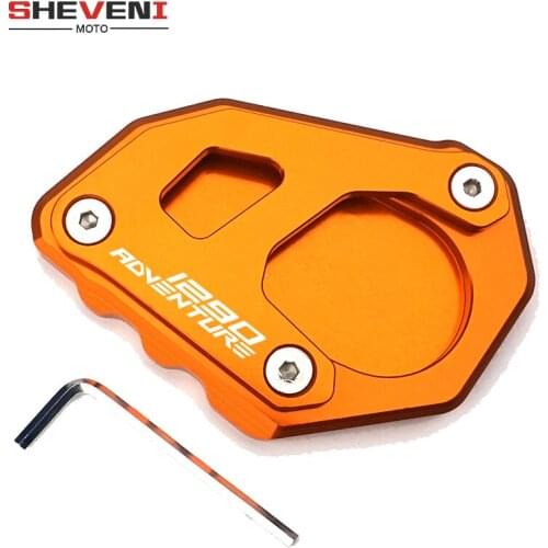 For KTM 1290 Adventure ADV Motorcycle CNC Aluminum Kickstand Foot Side Stand Extension Pad Support Plate With logo