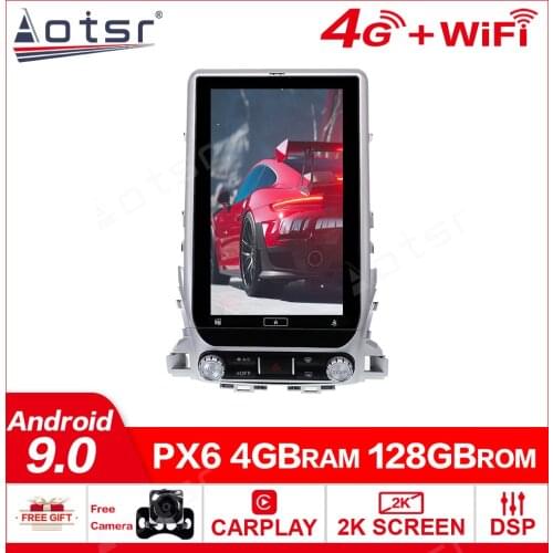 Tablet Android 9.0 128GB Tesla Vertical Screen Car Radio GPS For Toyota Land Cruiser LC200 2016-2018 Wireless Carplay DSP WIFI