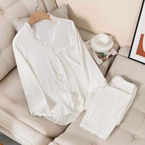 Velvet Pajamas Women Autumn Winter Sleepwear Long Sleeve Casual Nightwear Pyjama Suit Loose Home Clothes Lace SleepSet Nightwear