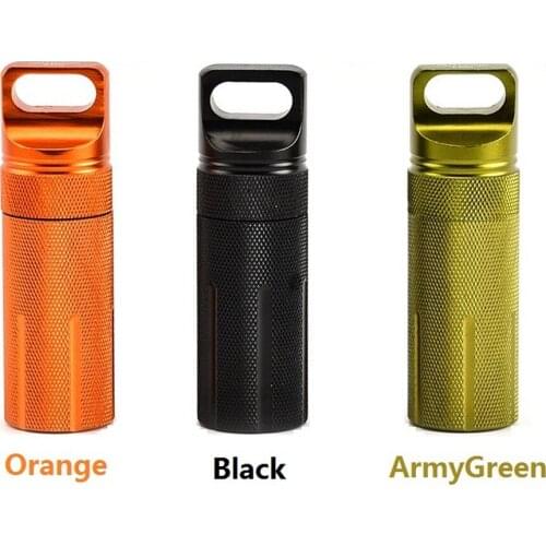 CNC Aluminium Alloy Storage Pill Box Mini Sealed Waterproof Emergency First Aid Kits Outdoor EDC Perfume Case Tank Pendants