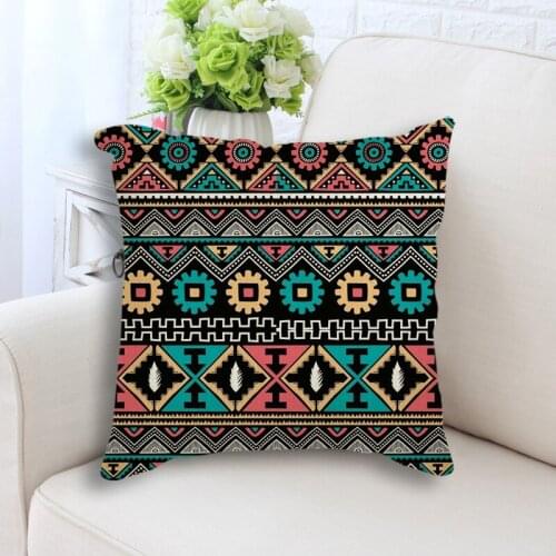 Couch Decorative Cushion Covers Home Stripe Pillow Case Cotton Linen Seat Back Cushion Covers Bohemia Pillowcase 45x45cm