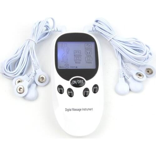 Dual Channel USB Charge TENS Therapy Massager 2 4-way Electrode Pads Relax MuscleElectric Electric Pain Relief Stimulator