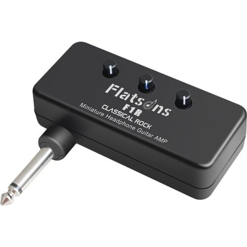 Flatsons F1R Mini Modeling Amp Headphone Guitar Amplifier with 3.5mm Headphone Jack AUX Input Plug-and-Play Guitar Accessories