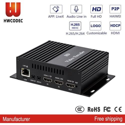 HWCODEC C2 H.264 H.265 4K 30FPS HDMI Loop Out Encoder Audio in/ Out and USB3.0 Recording Multifunctional P2P SRT RTMPS Encoder