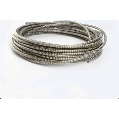 5mm Dia Steel PVC Coated, Flexible Wire Rope Cable 10 Meters Transparent + Silver