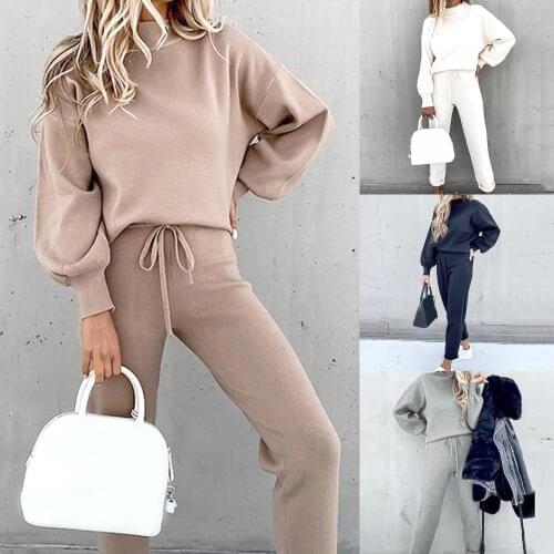 Winter Suit Tracksuit Sportswear Blouse & Pants Women Autumn Winter Long Sleeve Blouse Pants Set Thick Warm Tracksuit Outfit