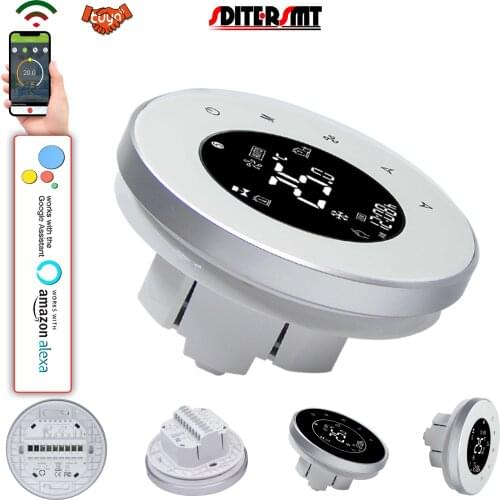 Eu Round Thermostat WIFI Smart Temperature Controller for Heat Cool Temp Switch Weekly Programmable Works with Alexa Google Home