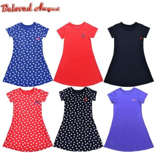 Baby Girls Summer Dresses Robe Princess Dress Costumes for Kids Clothing Stripe Star Dot Print 100% Cotton Girls Jersey Clothes