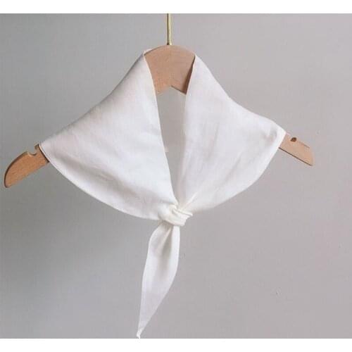 Mini Scarf Boehmeria-Nivea Made Silky Cape in Pure White Suitable for Teaching Detachable Collar as Teaching Props