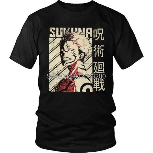 Jujutsu Male Kaisen T-Shirt Novelty Anime Manga Ryomen Sukuna Tshirt Short Sleeve Unique T Shirt Homme Cotton Tee Tops Gift Idea