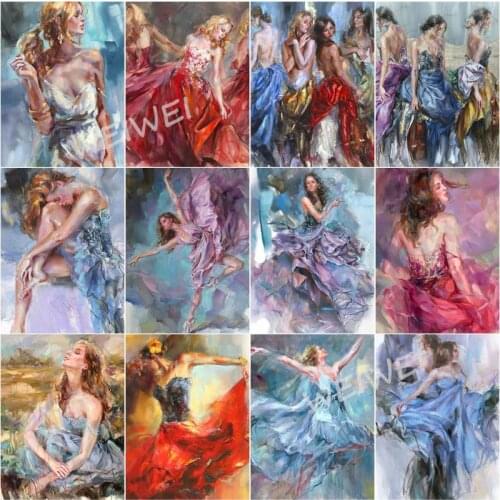 Diy Diamond Painting Kit Beautiful Dancing Skirt Girl Mosaic Pattern Diamond Embroidery Cross Stitch Kits Home Decor
