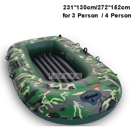 3/4 Person PVC Inflatable Rowing Boat Max Load Weight 250/320KG Safety Rescue PVC Fishing Boat Set With Paddle Inflation Pump