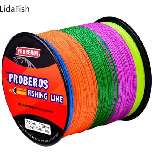 Lidafish New 300M 4 Strands Braided Fishing Line 6-100LB PE Multifilament Fishing Wire Carp Fishing Line