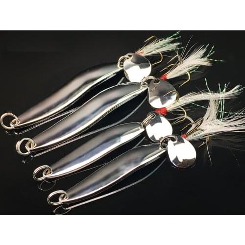 Metal Sequins Fishing Lure bait Spoon Lure Noise Paillette Hard Baits with Feather Treble Hook Pesca bass night Fishing Tackle