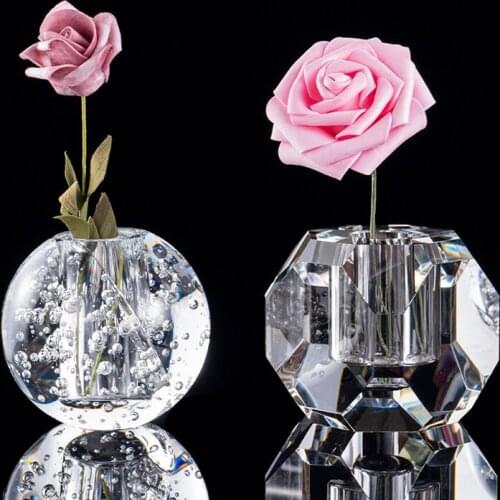Simple bubble vase luxury crystal ornaments Porch door living room home frosting software decoration flower vase