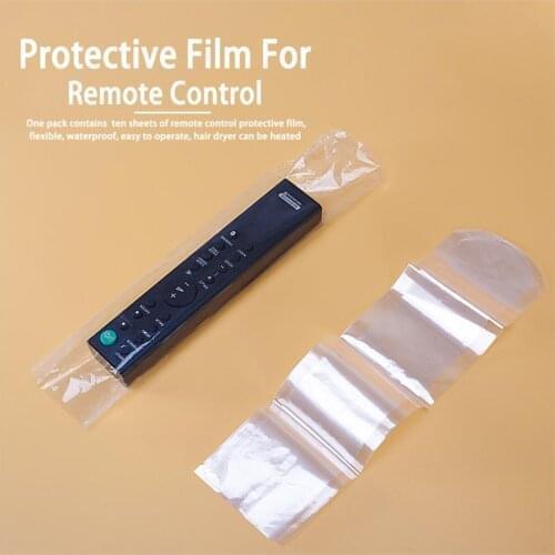 10Pcs Dust Proof Waterproof Heat Shrink Film Clear Video TV Air Condition Remote Cover Case Storage Bags Protector