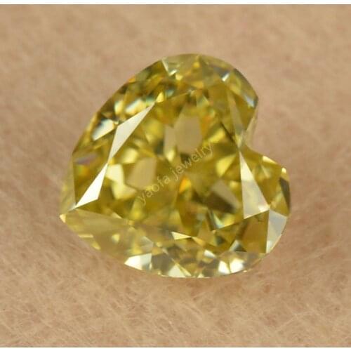 Sale Dark Vivid Yellow Color Lab Synthetic Diamonds Heart Shape Cut Sic Material Moissanites Loose Stone For DIY Certificate GRA