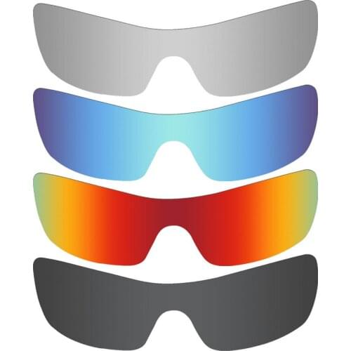 4 Pieces Mryok Anti-Scratch POLARIZED Replacement Lenses for-Oakley Batwolf Sunglasses Black & Blue & Red & Silver