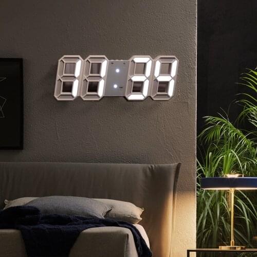 LED Digital Smart Alarm Clock 3DLarge Wall Clock Hanging Watch Snooze Table Clock Calendar Electronic Clock Wall Home Decor часы