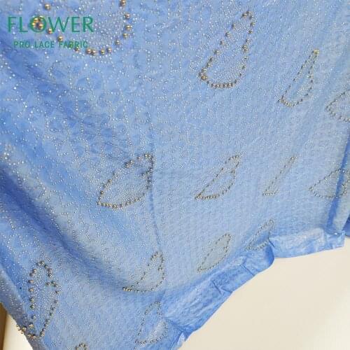 Unique Design African Nigerian Women Bazin Riche Brode Lace Fabrics Beaded Style Indian Stones Basin For Wedding Prom Fabrics