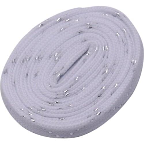 Weiou 8MM Flat Type Charmed Metallic Yarn Laces Shining White Black Trendy Sneaker Boots Canvas Sport Shoes Laces For Athletes