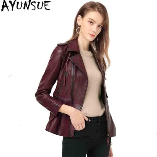 AYUNSUE Genuine Leather Jacket Autumn Jacket Women 100% Real Sheepskin Coat Female Korean Bomber Jackets Chaqueta Mujer MY3970