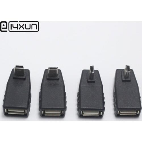 1pcs Mini USB Male to Female USB 2.0 A Type 5 Pin Plug Connector L Shape OGT usb Host Adapter for Phone MP4 MP3 Car