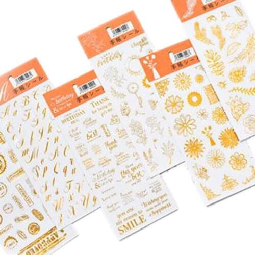 40packs/lot Lovely Plant Postmark Letter Series Stickers Hot Stamping Diary Adhesive Scrapbooking Decorative DIY Stickers