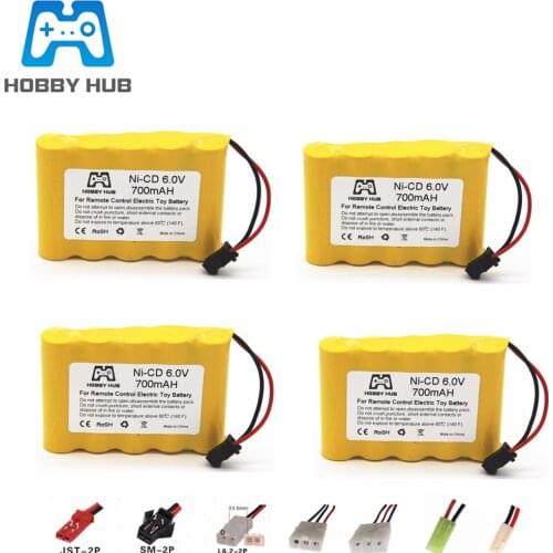 700mAh 6V rechargeable Battery For RC toys Car boats truck train parts NiCD AA 6v 700mah Batteries Pack For Rc Boat 4pcs