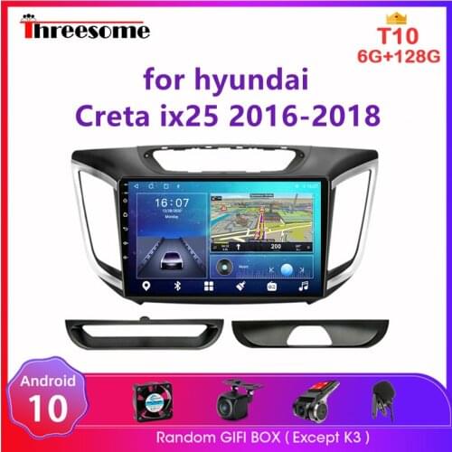 Android 10.0 4G+Wifi Car Radio multimedia player For hyundai Creta ix25 2016-2018 2din 8 core GPS Navigation RDS DSP+48EQ stereo