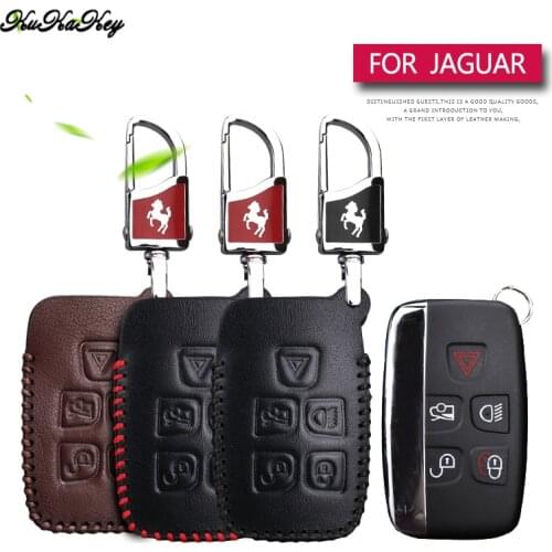 Genuine Leather Car Key Case Cover For Jaguar XF XE XJ F X Type E Pace XK For Land rover Discovery Key Chain Holder Accessories