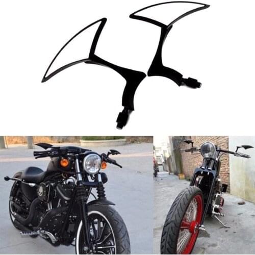 Motorcycle Black Blade Rear View Mirrors for Harley Cruiser Bobber Chopper New