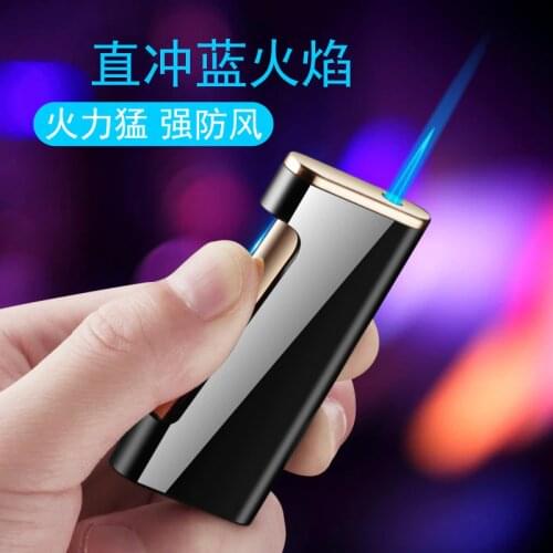 New Side Side Press Ignition Butane Gas Lighter Inflatable Torch Turbo fire starter Personality Windproof Cigar Lighter Metal