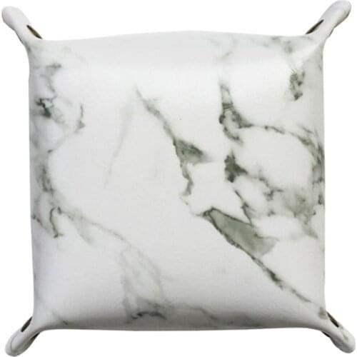 Leather DND Dice Tray Jewelry Key Wallet Coin Sundries Bins Desktop Storage Box