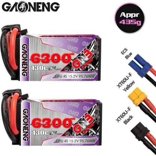 GAONENG GNB 15.2V 6300mAh 130C/260C LiPo Battery For Remote Control Car Racing Spare Parts With Shell Upgrade LiHV 4S Battery